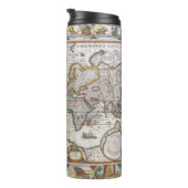 Antike Weltkartetrommel Thermosbecher (Nach rechts gedreht)