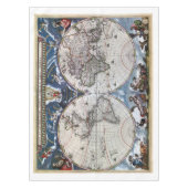 Antike Weltskarte 1664 wieder hergestellt Tischdecke (Vorderseite)
