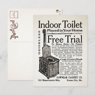 Antike Werbepostkarte für Innentoilette Postkarte