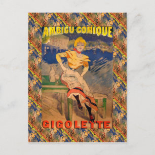 Antike Werbung, Ambigu Comique, Gigolette Postkarte