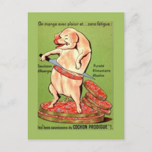 Antike Werbung, Französisch, Schweinegelenke Postkarte