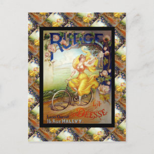 Antike Werbung, französische Fahrräder Postkarte