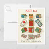 Antike Werbung für verpackte Tees Postkarte (Vorne/Hinten)