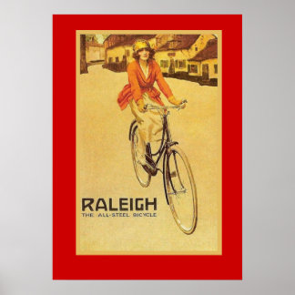 Antike Werbung, Raleigh Fahrräder Poster