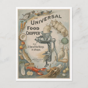 Antike Werbung Universal Food Chopper Postkarte