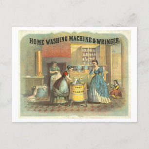 Antike Werbung: viktorianische Waschmaschine Postkarte
