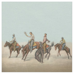 Antike Western-Cowboys bockende Pferde Stoff