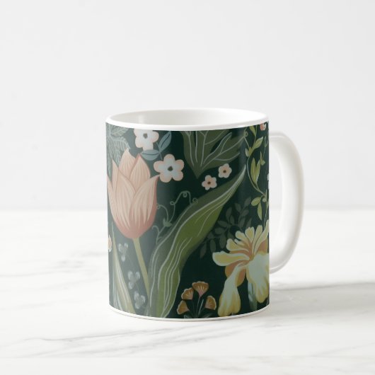 Antike Wiesen-Tapete Kaffeetasse (VorderseiteRechts)