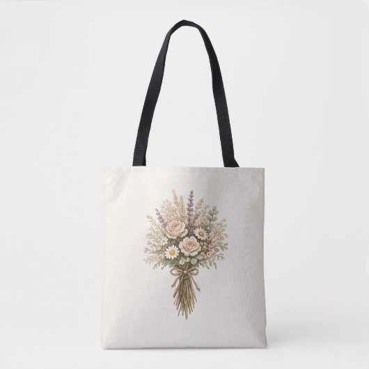Antike Wildblumenbouquet Tasche (Vorderseite)