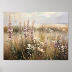 Antike Wildblumenmalerei Poster