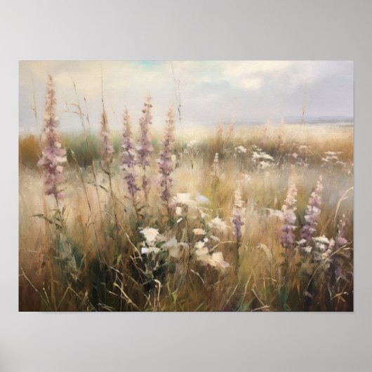 Antike Wildblumenmalerei Poster (Vorne)