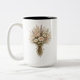 Antike Wildblumensträuße Zweifarbige Tasse