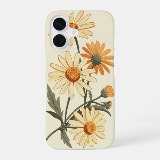 Antike Wilde Margeriten iPhone 16 Hülle (Rückseite)
