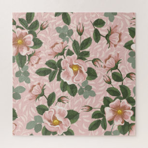 Antike Wilde Rosen: Florale Hintergrundgestaltung Puzzle