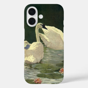 Antike wilde Tiere Vögel, viktorianische weiße Sch iPhone 16 Hülle