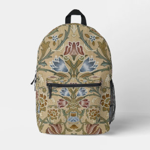 Antike William Morris Brokat-Symmetrie mit florale Bedruckter Rucksack