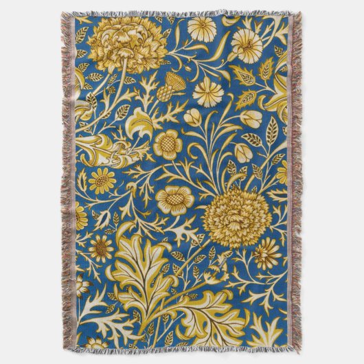 Antike William Morris Cherwell Blue Blumenkunst Decke (Vorderseite Vertikal)