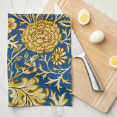 Antike William Morris Cherwell Blue Blumenkunst Geschirrtuch (Viertel Falte)