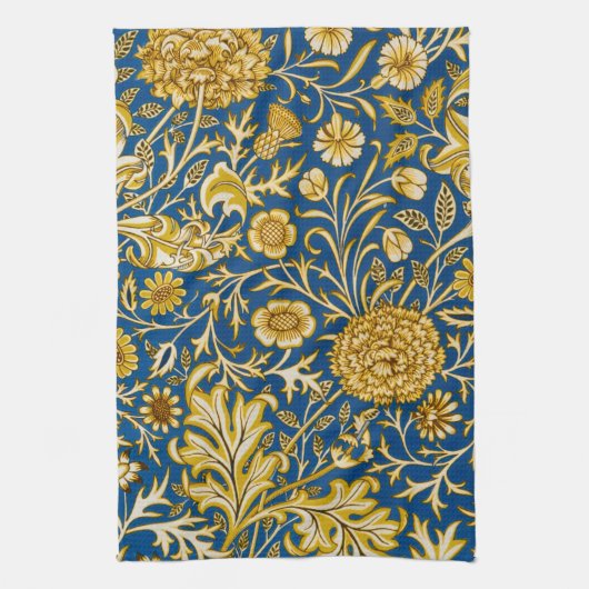 Antike William Morris Cherwell Blue Blumenkunst Geschirrtuch (Vertikal)