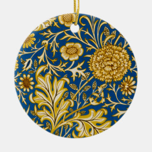 Antike William Morris Cherwell Blue Blumenkunst Keramik Ornament
