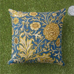 Antike William Morris Cherwell Blue Blumenkunst Kissen