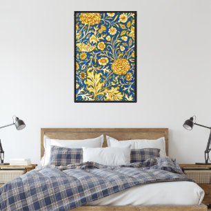 Antike William Morris Cherwell Blue Blumenkunst Leinwanddruck