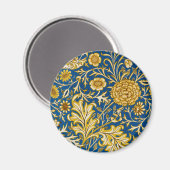 Antike William Morris Cherwell Blue Blumenkunst Magnet (Vorderseite/Rückseite)