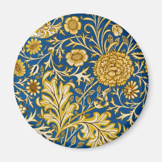 Antike William Morris Cherwell Blue Blumenkunst Magnet (Vorne)