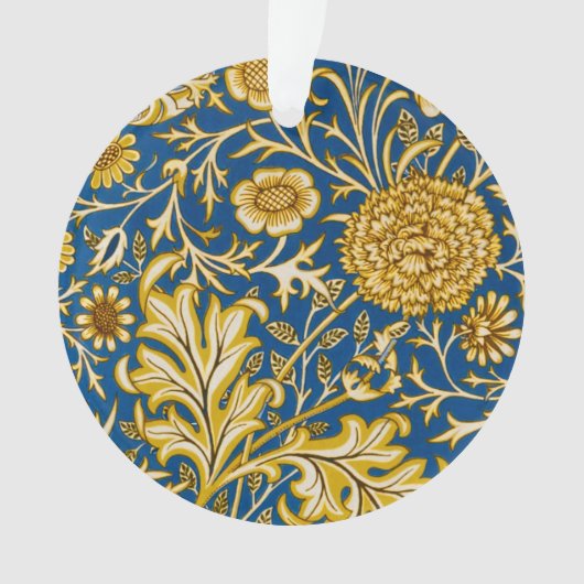 Antike William Morris Cherwell Blue Blumenkunst Ornament (Vorderseite)