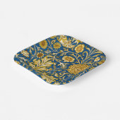 Antike William Morris Cherwell Blue Blumenkunst Pappteller (Gewinkelt)