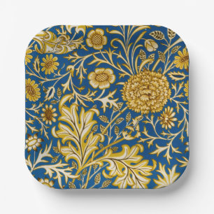 Antike William Morris Cherwell Blue Blumenkunst Pappteller