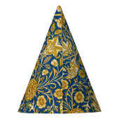Antike William Morris Cherwell Blue Blumenkunst Partyhütchen (Rückseite)