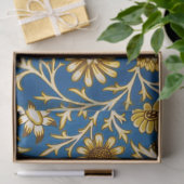 Antike William Morris Cherwell Blue Blumenkunst Seidenpapier (Geschenk)