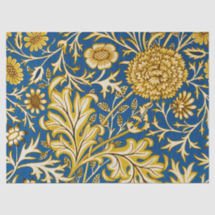 Antike William Morris Cherwell Blue Blumenkunst Seidenpapier