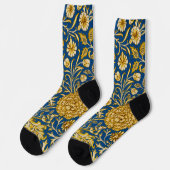 Antike William Morris Cherwell Blue Blumenkunst Socken (Linkes Detail)