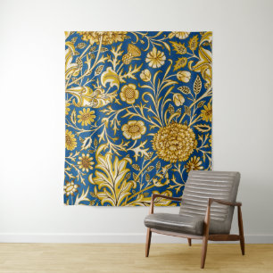 Antike William Morris Cherwell Blue Blumenkunst Wandteppich