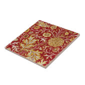 Antike William Morris Cherwell rote Blumengestaltu Fliese (Seite)