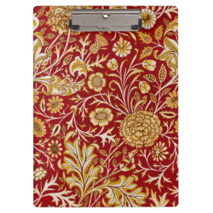 Antike William Morris Cherwell rote Blumengestaltu Klemmbrett