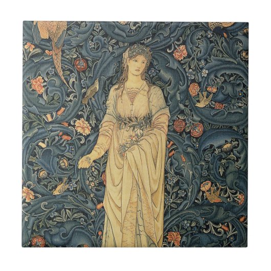 Antike William Morris-Flora Fliese (Vorderseite)