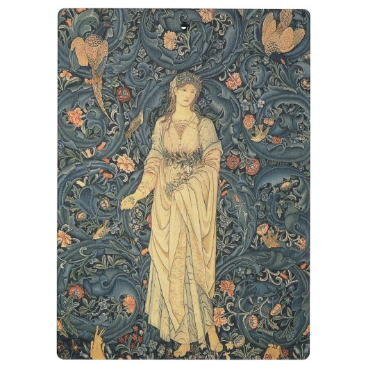 Antike William Morris-Flora Klemmbrett (Rückseite)
