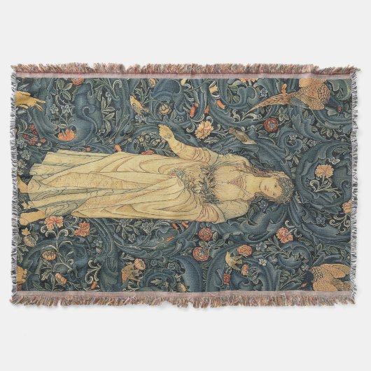 Antike William Morris-Flora-Wurfs-Decke Decke (Vorderseite)