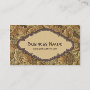 Antike William Morris Herbstblätter Acanthus Visitenkarte