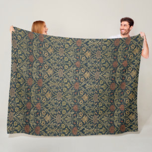 Antike William Morris Rose und Lilie Fleecedecke