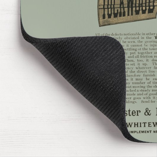 Antike Windmühle Das Tuckwood Whitewater Wis 1889 Mousepad (Ecke)