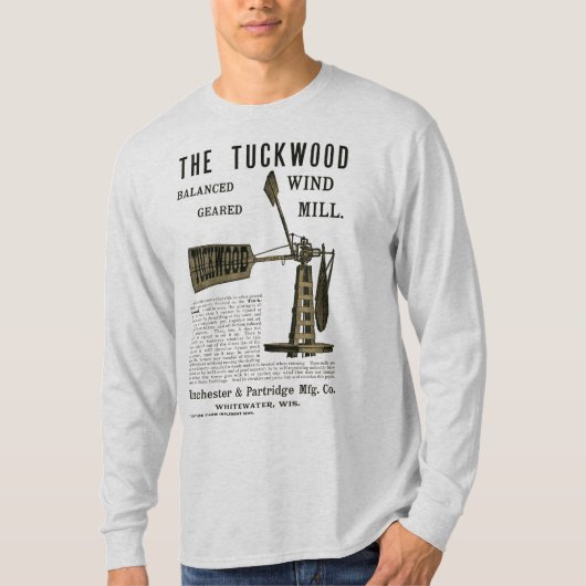 Antike Windmühle Das Tuckwood Whitewater Wis 1889 T-Shirt (Vorderseite)
