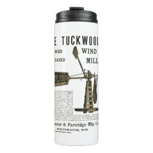 Antike Windmühle Das Tuckwood Whitewater Wis 1889 Thermosbecher