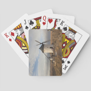 Antike Windmühlen von La Mancha, mit Besuchern Spielkarten