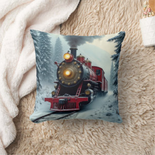 Antike Winterdampflokomotive Kissen