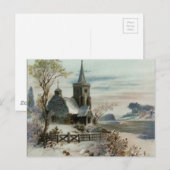 Antike Winterkirche Postkarte (Vorne/Hinten)