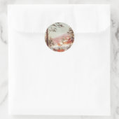 Antike Winterlandschaft Runder Aufkleber (Tasche)